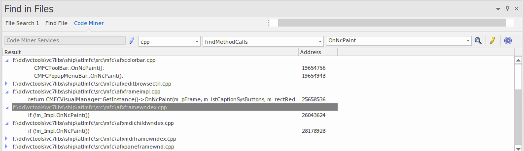Code Miner in Sparx Systems Enterprise Architect.
