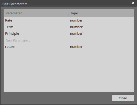 Editing parameters in a DMN Business Knowledge Model using Sparx Systems Enterprise Architect.