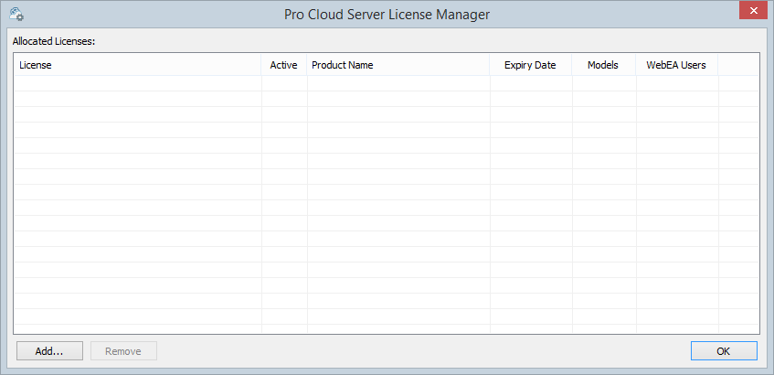 When the Pro Cloud Server License screen is first shown
