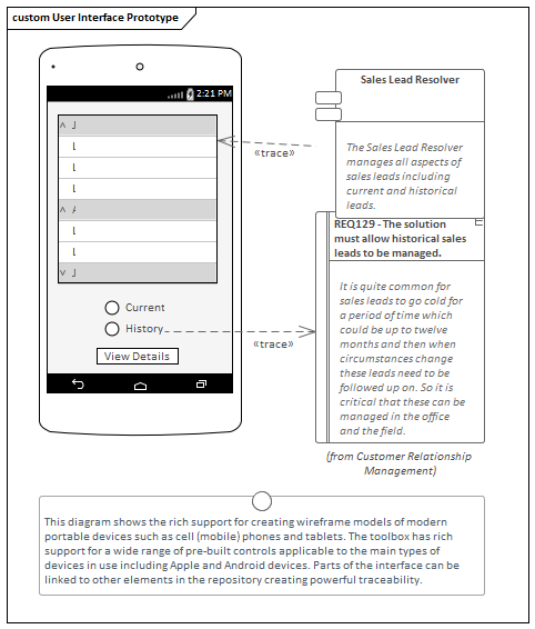 Business Analysis tool, User Interface Wireframing in Sparx Systems Enterprise Architect