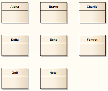 Showing a UML Class diagram where the classes are automatically arranged in a box layout. Showing a UML Class diagram where the classes are automatically arranged in a box layout.