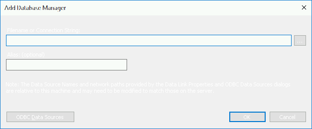 Defining a new database connection to either a local Firebird repository or a DBMS repository Defining a new database connection to either a local Firebird repository or a DBMS repository