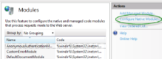 Setting up the HTTP module in the Internet Information Services (IIS) Manager Setting up the HTTP module in the Internet Information Services (IIS) Manager
