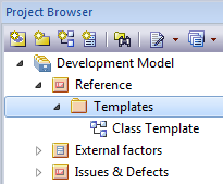 Finding the element templates package in the Project Browser. Finding the element templates package in the Project Browser.