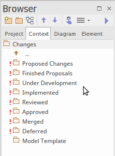 Context Browser tab of the Project Browser in Sparx Systems Enterprise Architect.