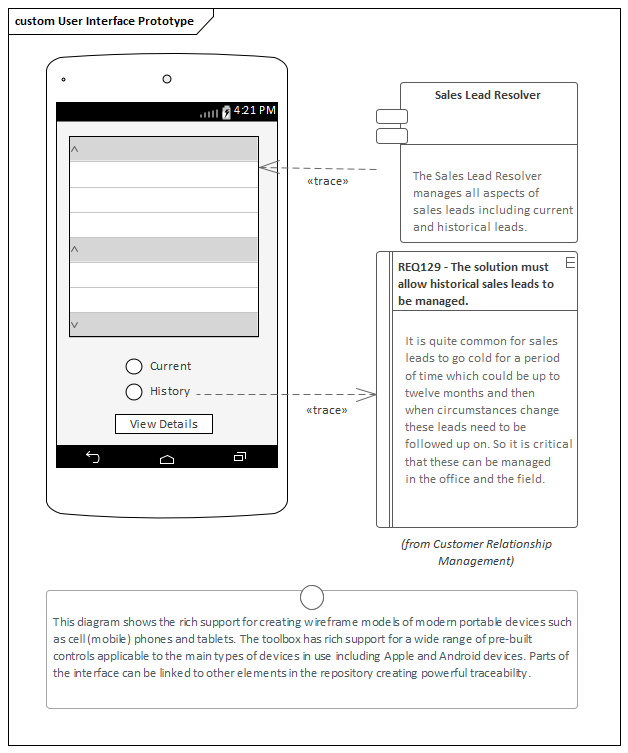 Business Analysis tool, User Interface Wireframing in Sparx Systems Enterprise Architect