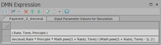 A DMN example of Business Knowledge Model (BKM), implemented as Literal Expression using Sparx Systems Enterprise Architect.