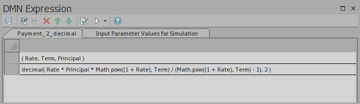 An example of a DMN Boxed Context /Literal Expression in a Business Knowledge Model implemented using Sparx Systems Enterprise Architect.