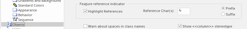 A screenshot of the Preferences dialog in Sparx Systems Enterprise Architect showing how to set the default for operation parameters to be passed by reference. A screenshot of the Preferences dialog in Sparx Systems Enterprise Architect showing how to set the default for operation parameters to be passed by reference.