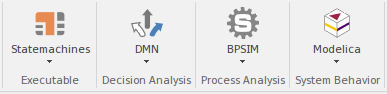 Part of the Simulate ribbon in Sparx Systems Enterprise Architect. Part of the Simulate ribbon in Sparx Systems Enterprise Architect.