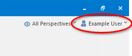 The logged in user is displayed top-right of Enterprise Architect The logged in user is displayed top-right of Enterprise Architect