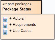 A Virtual Report Package used for generating a virtual document in Sparx Systems Enterprise Architect. A Virtual Report Package used for generating a virtual document in Sparx Systems Enterprise Architect.