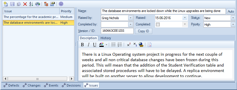 Creating user stories as issues in the Change Management window in Sparx Systems Enterprise Architect. Creating user stories as issues in the Change Management window in Sparx Systems Enterprise Architect.