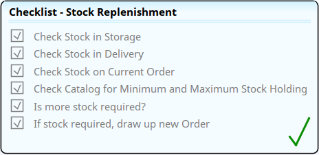 Image showing a completed Checklist Artifact element. Image showing a completed Checklist Artifact element.