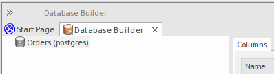 Showing the Database Builder without a loaded model, in Sparx Systems Enterprise Architect. Showing the Database Builder without a loaded model, in Sparx Systems Enterprise Architect.