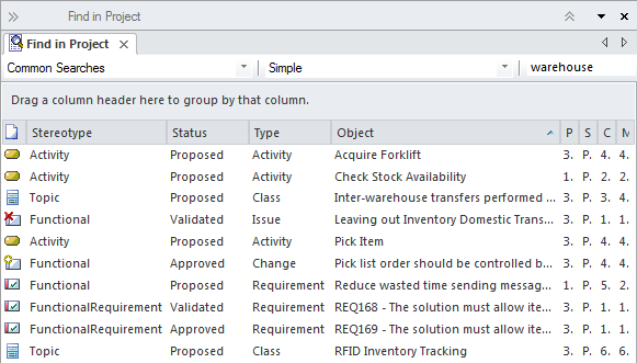 Simple search in project in Sparx Systems Enterprise Architect. Simple search in project in Sparx Systems Enterprise Architect.