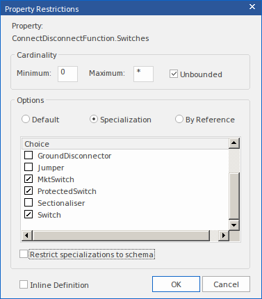 Restrictiing properties in the Schema Composer Restrictiing properties in the Schema Composer