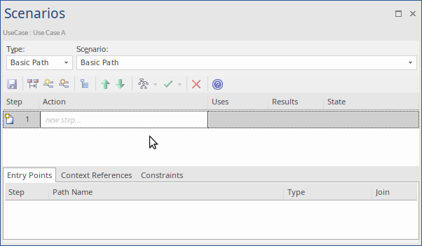 The Structured Scenarios Editor in Sparx Systems Enterprise Architect. The Structured Scenarios Editor in Sparx Systems Enterprise Architect.